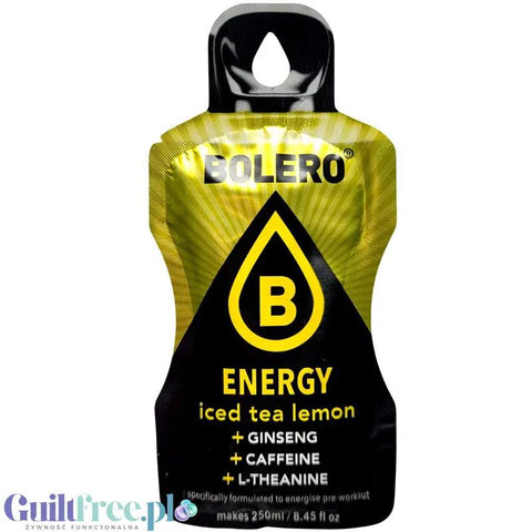 Bolero Energy Iced Tea Lemon 7g - napój energetyczny bez cukru z żeń-szeniem, L-teaniną i kofeiną by Bolero Drink (bolero-energy-iced-tea-lemon-napoj-energetyczny-bez-cukru-z-zen-szeniem-l-teanina-i-kofeina)