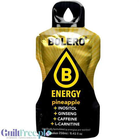 Bolero Energy Pineapple 7g - napój energetyczny bez cukru z inozytolem, żeń-szeniem, kofeiną i L-carnityną by Bolero Drink (bolero-energy-pineapple-napoj-energetyczny-bez-cukru-z-inozytolem-zen-szeniem-kofeina-i-l-carnityna)