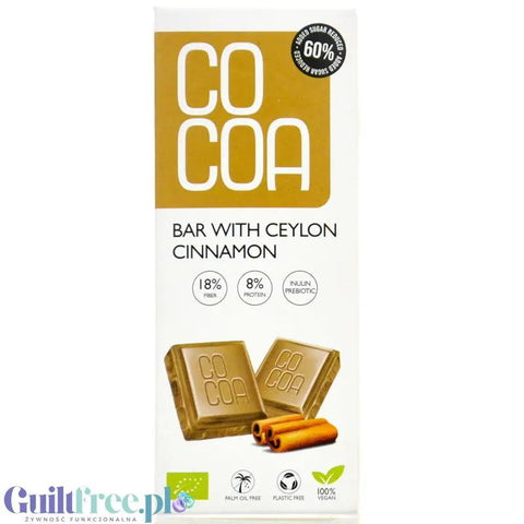 Raw Cocoa Bar with Ceylon Cinnamon - wegańska tabliczka z cynamonem cejlońskim 60% mniej cukru by COCOA RAW (raw-cocoa-bar-with-ceylon-cinnamon-weganska-tabliczka-z-cynamonem-cejlonskim-60-mniej-cukru)