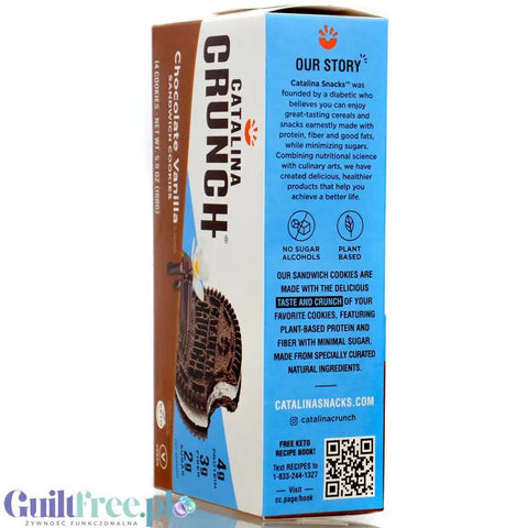 Catalina Crunch Keto Chocolate Vanilla Sandwich Cookies - wegańskie markizy z kremem waniliowym bez cukru by Catalina Crunch (catalina-crunch-keto-chocolate-vanilla-sandwich-cookies-markizy-z-kremem-waniliowym-bez-cukru)