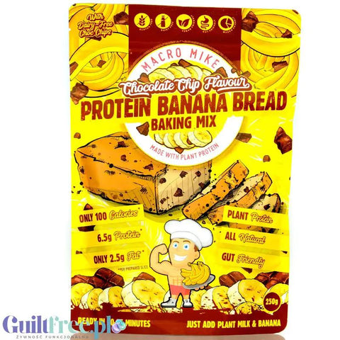 Macro Mike Protein Banana Bread Baking Mix - mieszanka do przygotowania wegańskiego chlebka bananowego by Macro Mike (macro-mike-protein-banana-bread-baking-mix-mieszanka-do-przygotowania-weganskiego-chlebka-bananowego)