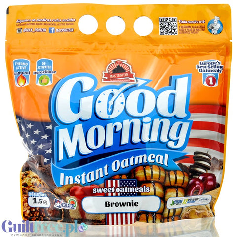 Max Protein Good Morning Oatmeal Brownie 1,5kg owsianka instant o smaku ciasta czekoladowego by MAX Protein® (max-protein-good-morning-oatmeal-brownie-15kg-owsianka-instant-o-smaku-ciasta-czekoladowego)