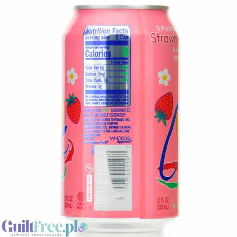 La Croix Strawberry Peach - naturalna woda smakowa z esencją Truskawki i Brzoskwini, bez cukru i bez słodzików
