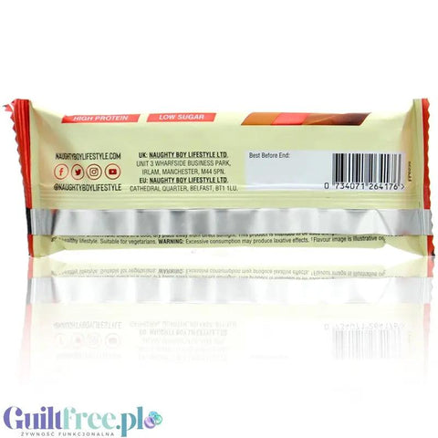 Naughty Boy Esco Protein Bar, White Chocolate Caramel Biscuit - baton 20g białka & 200kcal, smak Biała Czekolada & Spekulatius by Naughty Boy (naughty-boy-esco-protein-bar-white-chocolate-caramel-biscuit-baton-20g-bialka-200kcal-smak-biala-czekolada-spekulatius)