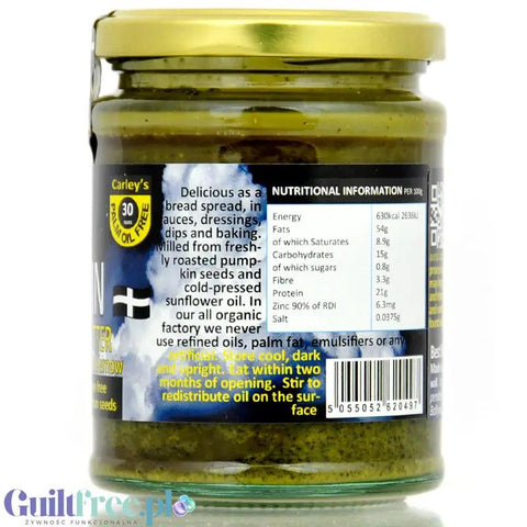 Carley's Organic Pumpkin Seed Butter - organiczna miazga z pestek dyni 100% by Carley's Organic (carleys-organic-pumpkin-seed-butter-organiczna-miazga-z-pestek-dyni-100)