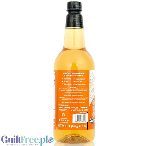 Skinny Food Barista Cinnamon Swirl 1L - syrop zero kalorii do kawy, bez cukru, smak Cynamonki by Skinny Food (skinny-food-barista-coffee-syrup-cinnamon-swirl-1l-syrop-zero-kalorii-do-kawy-bez-cukru-smak-cynamonki)
