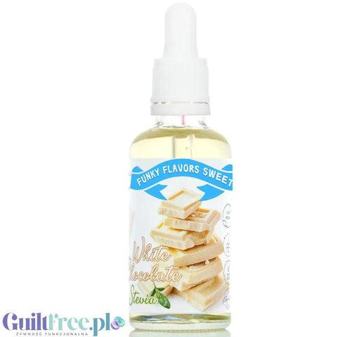 Funky Flavors Sweet White Chocolate STEVIA - kropelki smakowe ze stewią, aromat bez cukru & bez tłuszczu, Biała Czekolada by Funky Flavors (funky-flavors-sweet-white-chocolate-stevia-kropelki-smakowe-ze-stewia-aromat-bez-cukru-bez-tluszczu-biala-czekolada)
