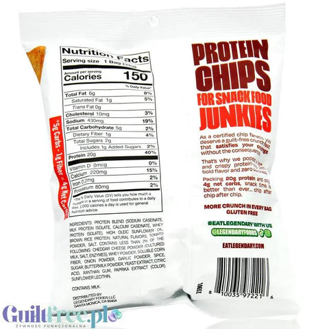 Legendary Popped Protein Chips, Pizza - chipsy proteinowe 20g białka, Pizza by Legendary Foods (legendary-popped-protein-chips-pizza-chipsy-proteinowe-20g-bialka-pizza)
