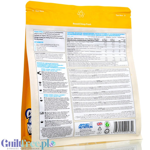 Applied Nutrition Cream of Rice, Golden Syrup 1kg - kleik ryżowy bez cukru, regeneracyjny posiłek treningowy by Applied Nutrition (applied-nutrition-cream-of-rice-golden-syrup-1kg-kleik-ryzowy-bez-cukru-regeneracyjny-posilek-treningowy)