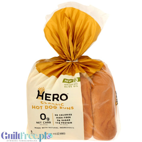 Hero Bread Classic Hot Dog Buns - Keto bułki do hot dogów, 8szt, 90kcal by Hero Bread (hero-bread-classic-hot-dog-buns-keto-bulki-do-hot-dogow-8szt-90kcal)