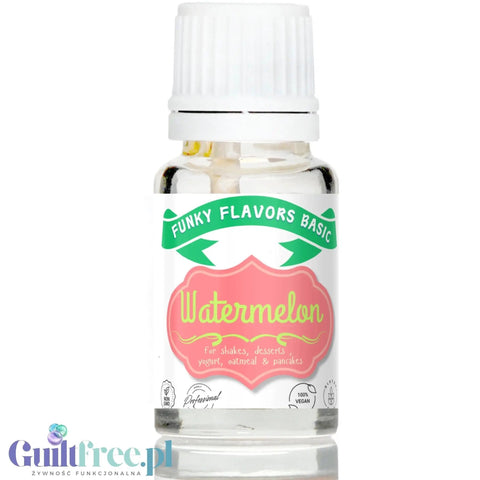 Funky Flavors Basic Watermelon 10ml - Arbuz - kropelki aromatyzujące bez cukru, tłuszczu i słodzików by Funky Flavors (funky-flavors-watermelon-arbuz-aromat-bez-cukru-bez-tluszczu)