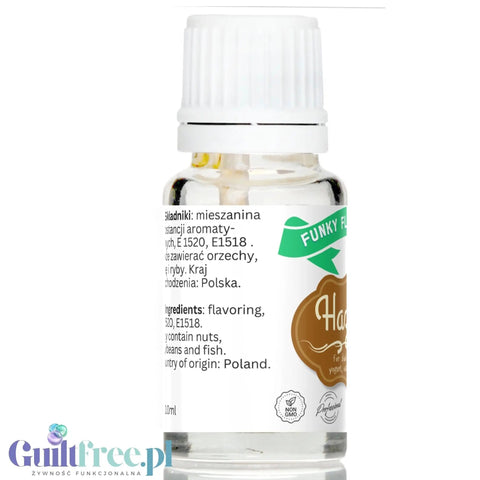 Funky Flavors Basic Hazelnut 10ml - Orzech Laskowy - kropelki aromatyzujące bez cukru, tłuszczu i słodzików by Funky Flavors (funky-flavors-hazelnut-orzech-laskowy-aromat-bez-cukru-bez-tluszczu)