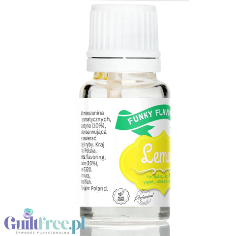 Funky Flavors Basic Lemon 10ml - Cytryna - kropelki aromatyzujące bez cukru, tłuszczu i słodzików by Funky Flavors (funky-flavors-lemon-cytrynowy-aromat-bez-cukru-bez-tluszczu)