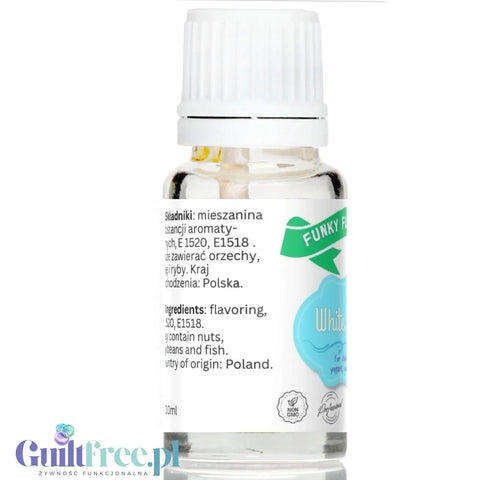 Funky Flavors Basic White Chocolate 10ml - Biała Czekolada - kropelki aromatyzujące do kawy bez cukru i słodzików by Funky Flavors (funky-flavors-white-chocolate-aromat-bialej-czekolady-bez-cukru-i-tluszczu)