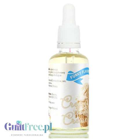 Funky Flavors Sweet Creme de la Creme - śmietankowe kropelki słodzące bez cukru i kalorii by Funky Flavors (funky-flavors-sweet-creme-de-la-creme-50ml-slodzony-aromat-bez-cukru-bez-tluszczu-lody-smietankowe)