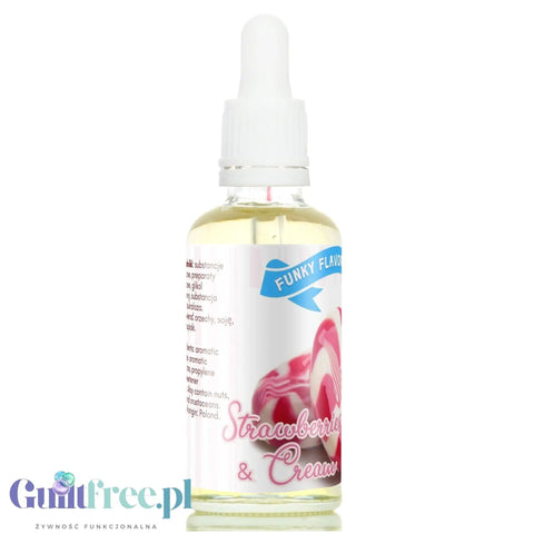 Funky Flavors Sweet Strawberries & Cream - kropelki smakowe bez cukru i kalorii, aromat Truskawki w Śmietanie by Funky Flavors (funky-flavors-sweet-strawberries-cream-slodzony-aromat-bez-cukru-tluszczu-i-kcal)