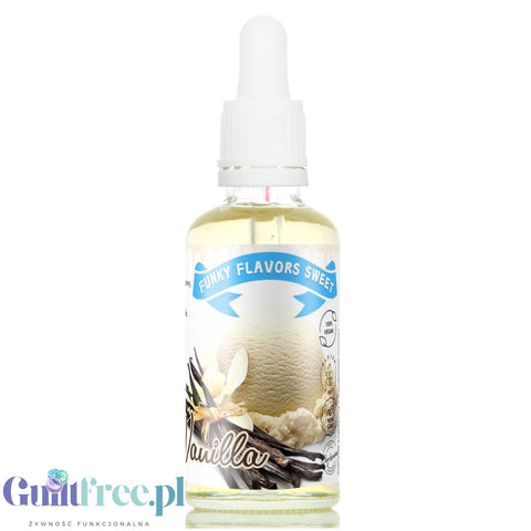 Funky Flavors Sweet Vanilla - waniliowe kropelki słodzące bez cukru & bez tłuszczu, Wanilia by Funky Flavors (funky-flavors-sweet-vanilla-50ml-slodzony-aromat-bez-cukru-bez-tluszczu-wanilia)
