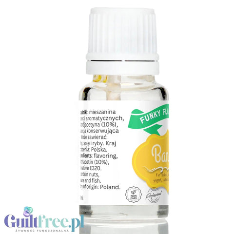 Funky Flavors Basic Banana 10ml - bananowe kropelki bez cukru, słodzików i kalorii by Funky Flavors (funky-flavors-banana-bananowy-aromat-bez-cukru-bez-tluszczu)