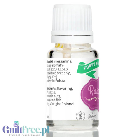 Funky Flavors Basic Raspberry 10ml - malinowe kropelki aromatyzujące bez cukru, słodzików i kalorii by Funky Flavors (funky-flavors-raspberry-malinowy-aromat-bez-cukru-bez-tluszczu)
