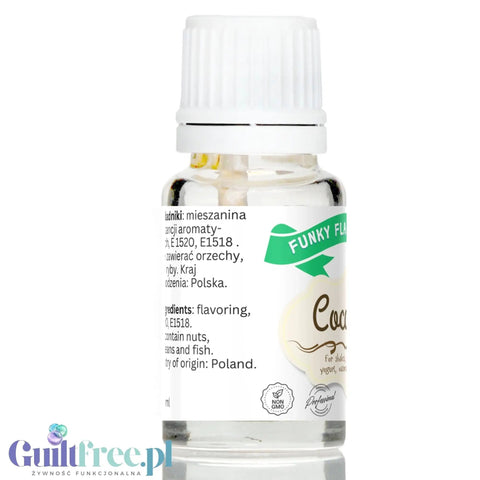Funky Flavors Basic Coconut 10ml - kokosowe kropelki bez cukru, słodzików i kalorii by Funky Flavors (funky-flavors-coconut-kokosowy-aromat-bez-cukru-bez-tluszczu)
