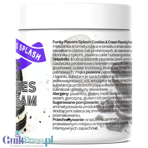 Funky Flavors Splash Cookies & Cream 50g - skoncentrowany ciasteczkowy aromat słodzący w proszku by Funky Flavors (funky-flavors-splash-cookies-cream-50g-skoncentrowany-ciasteczkowy-aromat-slodzacy-w-proszku)