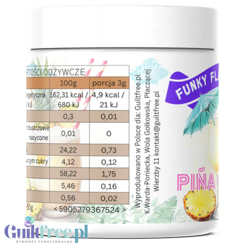Funky Flavors Splash Pina Colada 50g - aromat słodzący w proszku bez cukru z kokosem i ananasem by Funky Flavors (funky-flavors-splash-pina-colada-50g-aromat-slodzacy-w-proszku-bez-cukru-z-kokosem-i-ananasem)