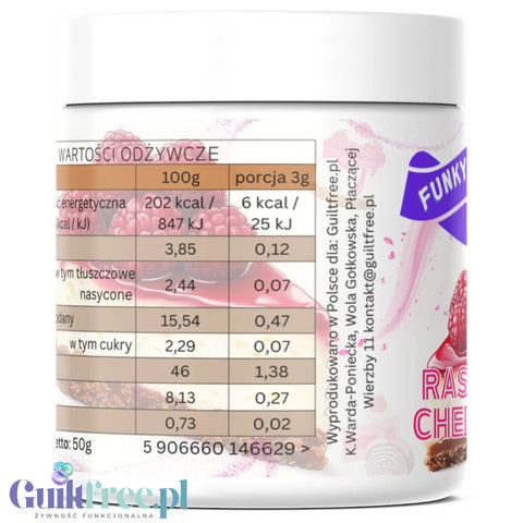 Funky Flavors Splash Raspberry Cheesecake 50g - sernikowy aromat słodzący w proszku, z malinami i ciasteczkami by Funky Flavors (funky-flavors-splash-raspberry-cheesecake-50g-sernikowy-aromat-slodzacy-w-proszku-z-malinami-i-ciasteczkami)