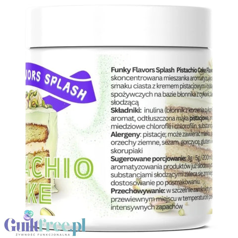 Funky Flavors Splash Pistachio Cake 50g - błonnikowy aromat słodzący w proszku o smaku ciasta pistacjowego z białą czekoladą by Funky Flavors (funky-flavors-splash-pistachio-cake-50g-blonnikowy-aromat-slodzacy-w-proszku-o-smaku-ciasta-pistacjowego-z-biala-czekolada)