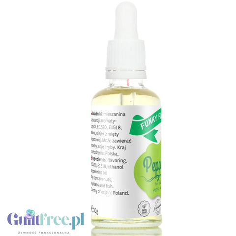 Funky Flavors Basic Peppermint 30g - miętowe kropelki aromatyczne bez cukru, tłuszczu i słodzików by Funky Flavors (funky-flavors-peppermint-30ml-mietowy-aromat-bez-cukru-bez-tluszczu)