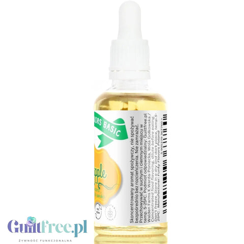 Funky Flavors Basic Pineapple 30ml - kropelki ananasowe do napojów i potraw bez cukru, słodzików i kalorii by Funky Flavors (funky-flavors-pineapple-30ml-ananas-aromat-bez-cukru-bez-tluszczu)
