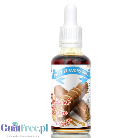 Funky Flavors Sweet Caramel Cookie Twist - słodkie kropelki smakowe bez cukru i kalorii by Funky Flavors (funky-flavors-sweet-caramel-cookie-twist-slodzony-aromat-bez-kcal-karmel-herbatnik-czekolada)