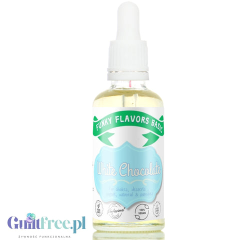 Funky Flavors Basic White Chocolate 30ml - kropelki aromatyzujące bez cukru i słodzików, wegański aromat Białej Czekolady by Funky Flavors (funky-flavors-white-chocolate-30ml-biala-czekolada-aromat-bez-cukru-bez-tluszczu)