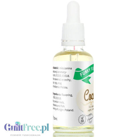Funky Flavors Basic Coconut 30ml - kokosowe kropelki aromatyczne bez cukru i słodzików by Funky Flavors (funky-flavors-coconut-30ml-kokos-aromat-bez-cukru-bez-tluszczu)