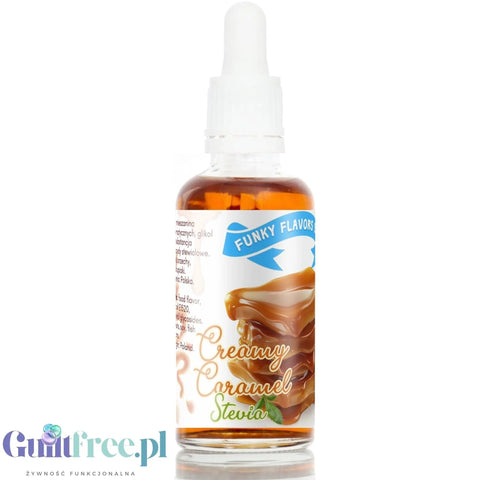 Funky Flavors Sweet Creamy Caramel Stevia - kropelki smakowe ze stewią aromat bez cukru & bez tłuszczu, Karmel by Funky Flavors (funky-flavors-sweet-caramel-stevia-slodzony-stewia-aromat-bez-cukru-bez-tluszczu-karmel)