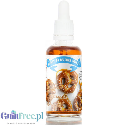 Funky Flavors Sweet Salted Caramel Pretzel - słodkie kropelki bez cukru, tłuszczu i kcal, smak Precelki z Solonym Karmelem by Funky Flavors (funky-flavors-sweet-salted-caramel-pretzel-slodzony-aromat-bez-cukru-tluszczu)