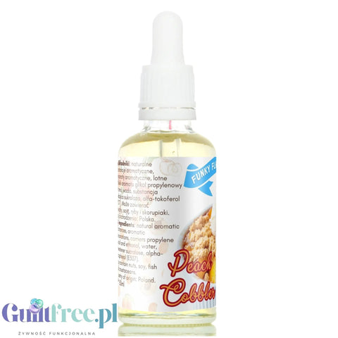 Funky Flavors Sweet Peach Cobbler - słodkie kropelki bez cukru i kalorii o smaku Ciasta z Brzoskwiniami i Kruszonką by Funky Flavors (funky-flavors-sweet-peach-cobbler-slodzony-aromat-ciasta-z-brzoskwiniami-bez-kcal)
