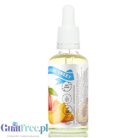 Funky Flavors Sweet Juicy Peach - słodkie brzoskwiniowe kropelki bez cukru i kalorii do posiłków i napojów by Funky Flavors (funky-flavors-sweet-juicy-peach-aromat-slodzacy-bez-cukru-i-kalorii-do-posilkow-i-napojow)