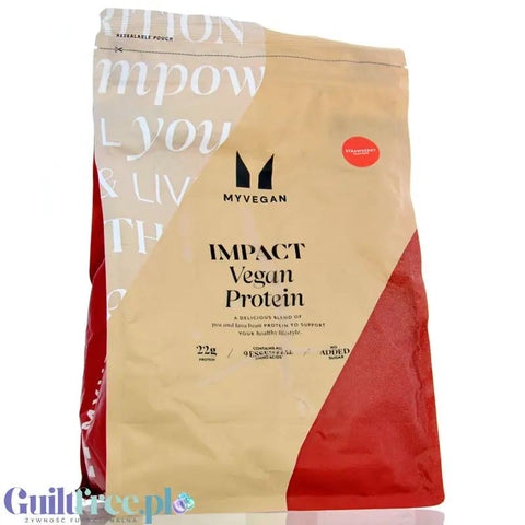 MyProtein Impact Vegan Protein Blend Strawberry 1kg - truskawkowa wegańska odżywka białkowa bez soi by My Protein (myprotein-vegan-protein-blend-strawberry-1kg-truskawkowa-weganska-odzywka-bialkowa-bez-soi)