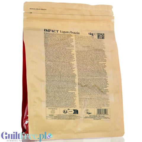 MyProtein Impact Vegan Protein Blend Strawberry 1kg - truskawkowa wegańska odżywka białkowa bez soi by My Protein (myprotein-vegan-protein-blend-strawberry-1kg-truskawkowa-weganska-odzywka-bialkowa-bez-soi)