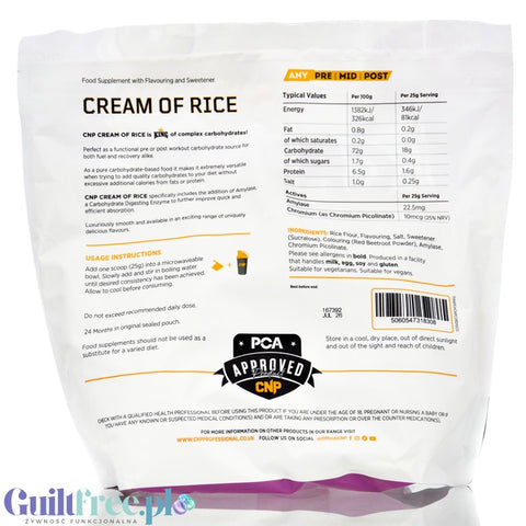 CNP Cream of Rice, Disco Biscuit 2kg - kleik ryżowy bez cukru, regeneracyjny posiłek treningowy o smaku ciasteczkowym by CNP Professional (cnp-cream-of-rice-disco-biscuit-2kg-kleik-ryzowy-bez-cukru-regeneracyjny-posilek-treningowy-o-smaku-ciasteczkowym)