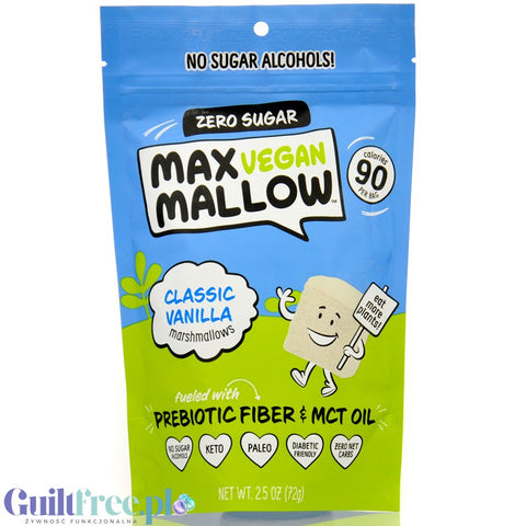 Max Mallow Vegan Classic Vanilla - wegańskie keto pianki marshmallow bez cukru i polioli z MCT by Know Brainer Foods (max-mallow-vegan-classic-vanilla-weganskie-keto-pianki-marshmallow-bez-cukru-i-polioli-z-mct)