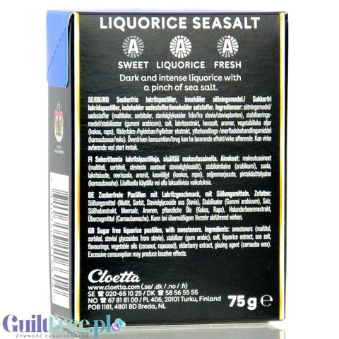 Läkerol Licorice Seasalt 75g - fińska lukrecja bez cukru z solą morską by Läkerol (laekerol-licorice-seasalt-75g-finska-lukrecja-bez-cukru-z-sola-morska)