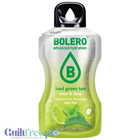 Bolero Drink Iced Green Tea Mint & Lime 8g - napój instant w saszetce, ze stewią, Mrożona Zielona Herbata Mięta z Limonką by Bolero Drink (bolero-drink-iced-green-tea-mint-lime-8g-napoj-instant-w-saszetce-ze-stewia-mrozona-zielona-herbata-mieta-z-limonka)