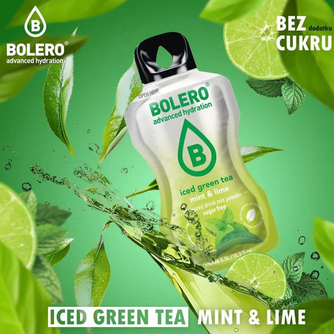 Bolero Drink Iced Green Tea Mint & Lime 8g - napój instant w saszetce, ze stewią, Mrożona Zielona Herbata Mięta z Limonką by Bolero Drink (bolero-drink-iced-green-tea-mint-lime-8g-napoj-instant-w-saszetce-ze-stewia-mrozona-zielona-herbata-mieta-z-limonka)