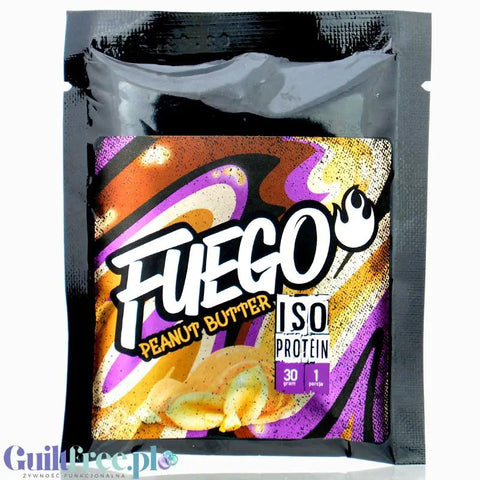 Fuego Iso Protein Peanut Butter 30g - izolat białek serwatkowych o smaku masła orzechowego by Fuego (fuego-iso-protein-peanut-butter-30g-izolat-bialek-serwatkowych-o-smaku-masla-orzechowego)