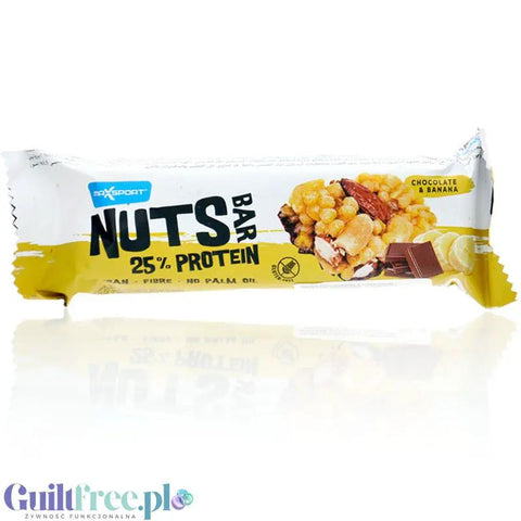 MaxSport Nut Protein Bar Chocolate & Banana - wegański proteinowy baton orzechowy z bananem i czekoladą, 25% białka by MaxSport (maxsport-nut-protein-bar-chocolate-banana-weganski-proteinowy-baton-orzechowy-z-bananem-i-czekolada-25-bialka)