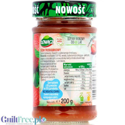 Łowicz Dżem Truskawkowy 6kcal - dżem truskawkowy bez dodatku cukru, ultra niskokaloryczny by Łowicz (lowicz-dzem-truskawkowy-6kcal-dzem-truskawkowy-bez-dodatku-cukru-ultra-niskokaloryczny)