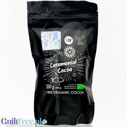 Raw Cocoa Ceremonial Cocoa 200g - surowa wegańska czekolada 100% kakao ceremonialne bez cukru i słodzików 200g by COCOA RAW (raw-cocoa-ceremonial-cocoa-surowa-weganska-czekolada-100-kakao-ceremonialne-bez-cukru-i-slodzikow-200g)