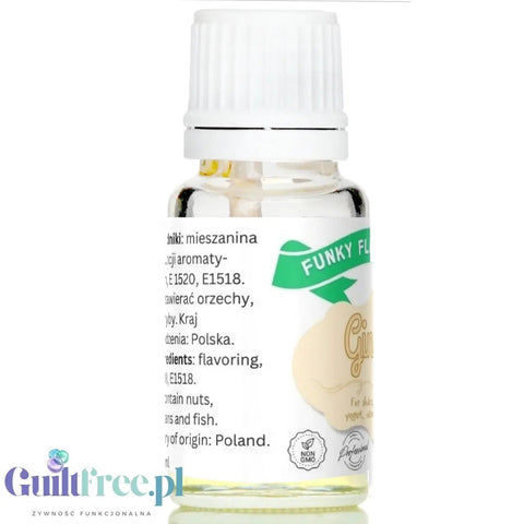 Funky Flavors Basic Ginger 10ml - imbirowe kropelki aromatyzujące bez cukru, kalorii i słodzików by Funky Flavors (funky-flavors-ginger-aromat-imbirowy-bez-cukru-bez-tluszczu)