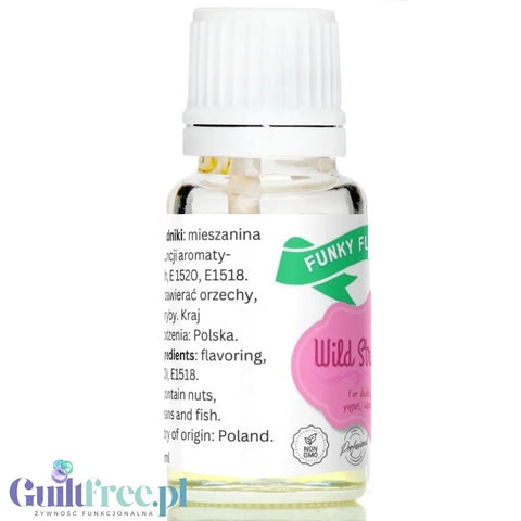 Funky Flavors Basic Wild Strawberry 10ml - poziomkowe kropelki aromatyzujące bez cukru, słodzików i kalorii by Funky Flavors (funky-flavors-wild-trawberry-aromat-poziomkowy)